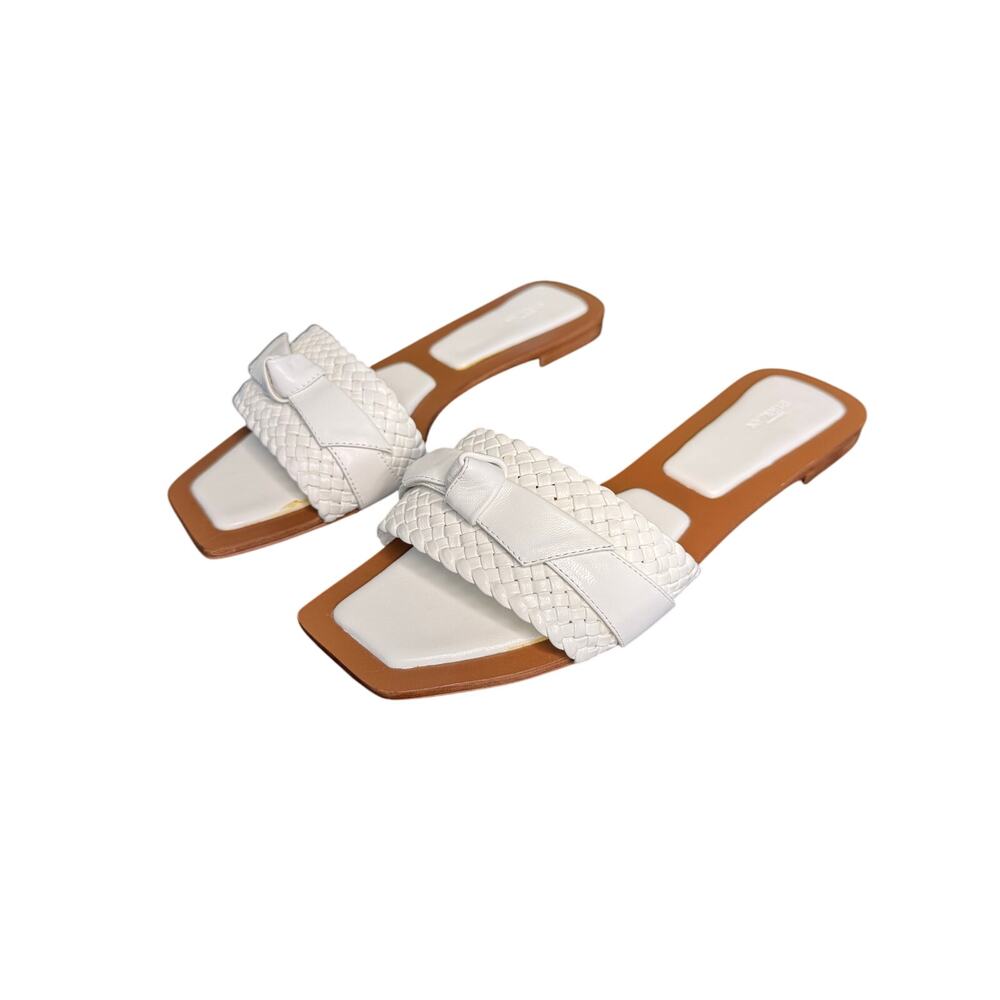Alexandre Birman NIB Clarita Woven Leather Flat Sandals in White Size 39.5 - Picture 5 of 11